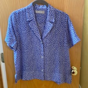 Everlane clean silk notched shirt